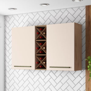 Mueble aéreo con botellero Natura off white