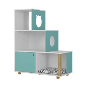 Estante Pet Siames Blanco Turquesa