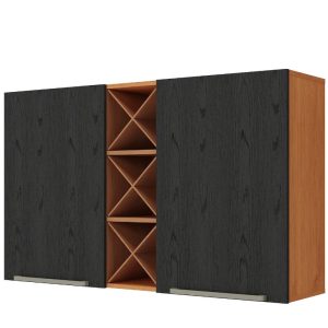 Mueble aéreo con botellero Cinamomo Negro catedral