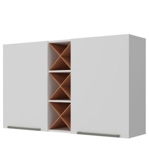 Mueble aéreo con botellero Blanco Natura/Cinamomo